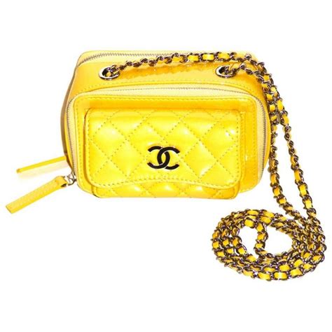 yellow chanel mini box bag